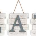 Barnyard Designs Eat Sign - Rustic Wall Decor for Kitchen and Home, Primitive Country Farmhouse Decorations, Distressed Hanging Sign, 24" x 8" (White/Grey)