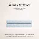 Tribeca Living Cal King Cotton Flannel Flat Sheet Only 170-GSM - Oversized 112 x 106 Inch Dimensions for Generous Bed Coverage - Soft Breathable Bedding in Sky Blue