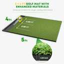 Integrated 5x4ft 26mm-31mm Golf Mat with Ball Tray, Thickening Golf Mats Practice Outdoor & Indoor Artificial Turf Matt with 3 Tees