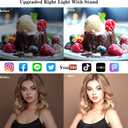 Ring Light with Stand, Desk Ring Light with Clip Upgraded 10W 3000K-6500K Travel Desktop Light for Phone Selfie Laptop Zoom Video Makeup Vlog Tiktok Live Streaming