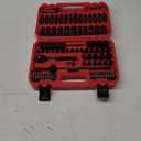 LLNDEI 1/4 inch Drive Impact Socket Set 83 Piece,Standard SAE(5/32-9/16 inch) Metric Size(4-15mm),72T Ratchet Wrench Handle,CR-V Mechanics Tool Set with Adapter,Screwdriver Bits for Automotive Repair (83-Piece 1/4Drive Impact Socket Set)