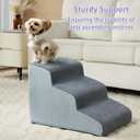 LEXTRO Dog Stairs for Small Dogs, 2-Step Dog Ramp for Couch, Pet Stairs with Highly Supportive Foam and Non-Slip Bottom, Pet Steps for Cat & Doggie (High 11.8 Inch)