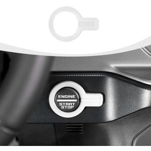 for Bronco Push Start Button Cover, Engine Start Stop Button Trim Compatible with 2021-2025 Ford Bronco Interior Accessories, White