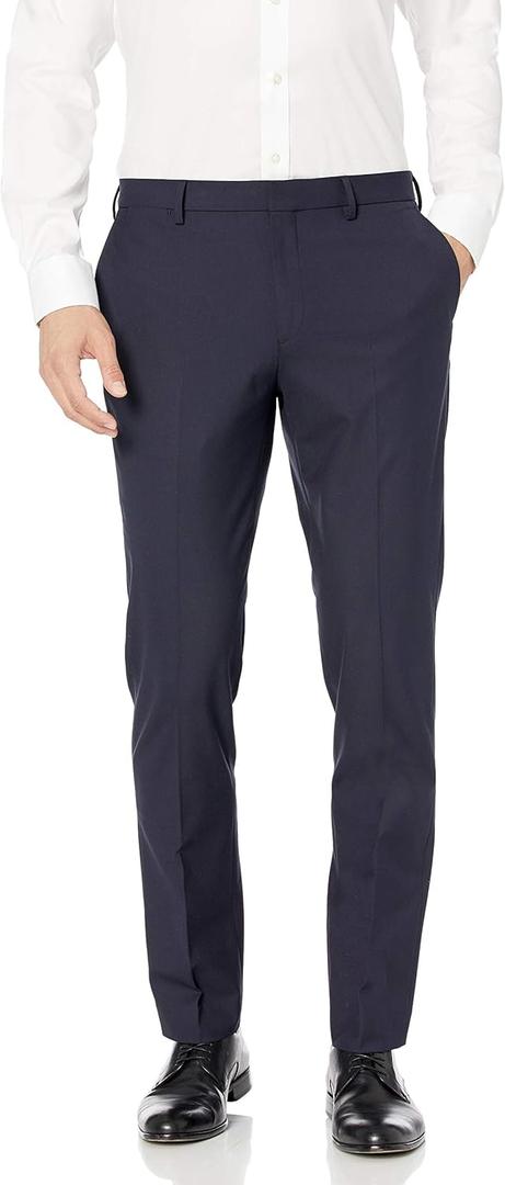 Amazon Essentials Men's Slim-Fit Wrinkle-Resistant Stretch Dress Pant (31W x 34L, Navy)