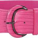 JASGOOD Women Stretchy Wide Waist Belt for Dress Ladies Vintage Elastic Belt (Pink)