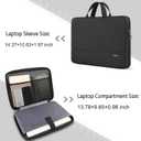 Ytonet 14 Inch Laptop Sleeve Case, Water Resistant TSA Laptop Cover with Handle Business Computer Carrying Case Compatible with 14" MacBook Air MacBook Pro HP Dell Lenovo Chromebook Notebooks, Black