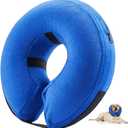 E-KOMG Dog Cone After Surgery, Protective Inflatable Collar, Blow Up Dog Collar, Pet Recovery Collar for Dogs and Cats Soft (Large(12"-18"), Blue)