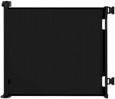 Retractable Baby Gate for Stairs & Doorways, 55" Wide x 33.6" Tall Easy Installation Mesh Dog Gate for Indoor & Outdoor Use,Pet and Dog Safety Gate for Hallways(Black)
