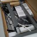 Vaunn Medical Pneumatic Adjustable Overbed Bedside Table with Wheels (Hospital and Home Use) (Black)