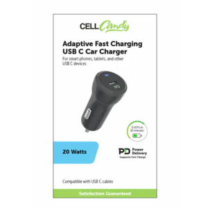 Cell Candy Adaptive Fast Charging USB C Car Charger 20W, 1 ct 