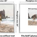 Americanflat 20x20 Picture Frame with Polished Plexiglass - Use as 8x10 Frame with Mat or Display 20x20 Photo Without Mat - Streamline Collection - Thin Border Square Frames for Wall Display - Silver