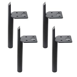 Osring Modern Furniture Legs 7 Inch Metal Furniture Table Leg Black, Steel Side-Mounted Sofa Cabinet Feet Set of 4, Also for Home Coffee Table Feet DIY Replacement