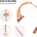 Stainless Steel Bands Compatible with Apple Watch 42mm/41mm/40mm/38mm 46mm/45mm/44mm iwatch Bands Series 10/9/8/7/6/SE/5/4/3/2/1, Women Dressy Bangle Wristband, Silver Black Rose Gold