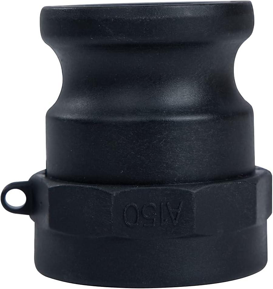 2 pcs Poly cam lock fittings (1-1/2" Part A) Cam & Groove Hose Fitting cam lock fittings, Male Aadapter x Female NPT Thread Polypropylene Camlock Fittings (1-1/2)