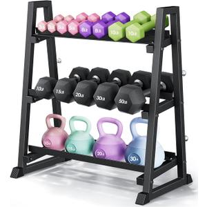 Leteuke 3 Tier Dumbbell Rack Stand Only, Heavy Duty 34.33" x 18.7" x 37.09"