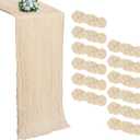 12 Pack Beige Cheesecloth Table Runner 10FT Boho Cheese Cloths Gauze Fabric Table Runners 120 Inch Rustic for Bridal Wedding Birthday Party Baby Shower Holiday Home Decorations