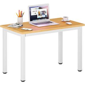 DlandHome 31.5 inches Small Computer Desk for Home Office Activity Table Writing Table for Small Spaces Study Table Student Laptop Desk Teak and White DND-AC3TW-8040,Teak + White