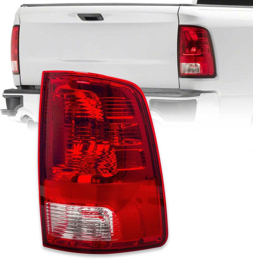 RANSOTO Right Tail Light Compatible with Dodge Ram 1500 2500 3500 Classic 2009-2018 Passenger Side Rear Taillight Brake Lamp with Bulb Replaces CH2819124