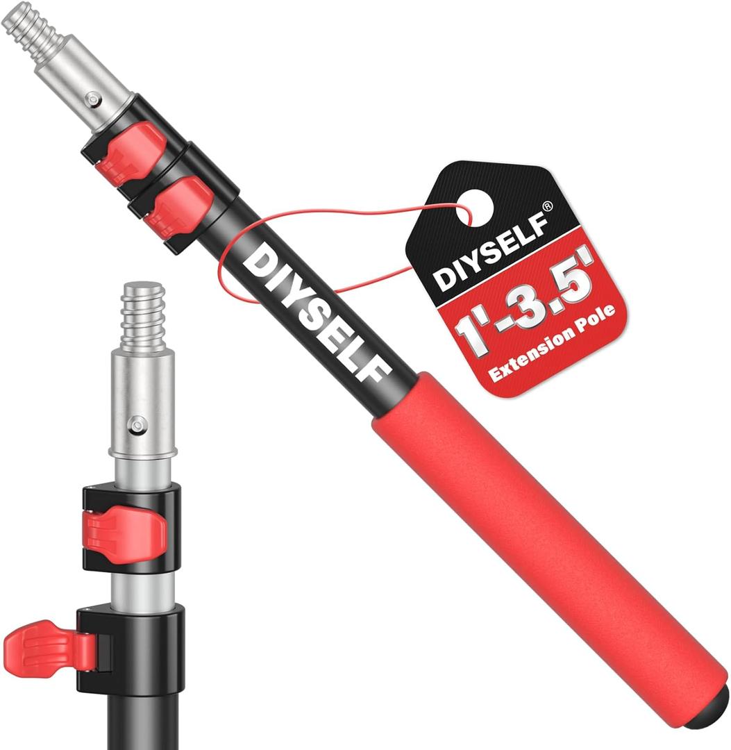 DIYSELF 3.5 FT Extension Pole, 1.5-3.5 Ft Telescoping Pole, Paint Roller Extension Pole, Paint Extension Pole, Paint Pole, Extendable Pole, Paint Roller Pole, Telescopic Pole for Cleaning