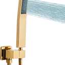 Gold square hand shower head, handheld shower head with hose,brass High pressure flushing With adjustable water supply elbow Wall-mounted connector Shower bracket and hose set