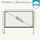 Projector Screen with Stand, 180 inch Foldable Outdoor Projector Screen 16:9 HD 4K Portable Projector Screen 1.1 Gain Outdoor Movie Screen with Carry Bag for Home Theater or Office