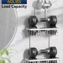 YASONIC Shower Caddy Hanging, Never Rust Shower Organizer Hanging, Aluminum Shower Racks for Inside Shower with Hooks for Razor, Bathroom Organizers and Storage with Soap Holder, White
