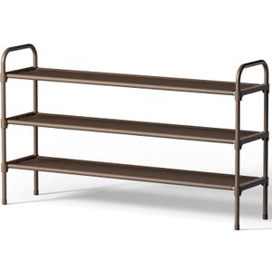 Kitsure Extra-Long Shoe Rack for Closet, Shoe Organizer for Front Door Entrance, Stackable Shoe Shelf, Detachable Closet Organizers and Storage, Brown, 39.0" x 11.8" x 23.2"