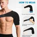 Shoulder Brace for Torn Rotator Cuff: Adjustable Shoulder Support Sling for Women and Men Preventing Dislocation and Strains - Pain Relief for Right/Left Arm (Large)