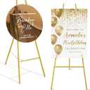 ARTASY 50" Gold Easel Stand for Wedding Sign, Adjustable Metal Easel for Display, Poster, Painting Canvas, Portable Large Welcome Sign Stand for Home and Office