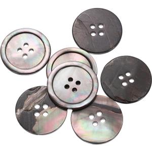 uxcell 7 Pcs Natural Shell Buttons, 4 Hole 22.5mm Mother of Pearl Buttons for Shirt Clothes Coats Suits Jacket Jeans Skirts Sewing Craft DIY Decoration, Black