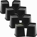 Bed Risers 8 inch Heavy Duty, Oversized Furniture Riser for Couch Sofa Table Chair Leg Frame Dorm, Support up to 6000 Lbs (Black, 4 Pack, 8 inch)