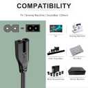 BICMICE 15Ft Extra Long 2 Prong Polarized Power Cord for Vizio-LED-TV Smart-HDTV E-M-Series Sound Bar 2 Slot Adapter-AC-Wall-Cable:IEC-60320 IEC320 C7 to NEMA 1-15P for Sharp Philips LED TV PS1 PS2