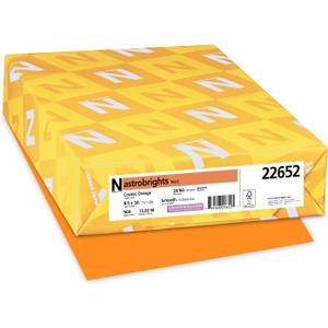 Neenah Astrobrights Color Paper, 8.5 x 14, 24 lb/89 GSM, Cosmic Orange, 500 Sheets (22652)