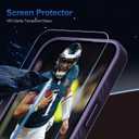 RMOCR for iPhone 15 Pro Case with Screen Protector+Lanyard Wrist Strap,Magnetic Translucent Matte Rugged Slim Phone Cover Built in Invisible Kickstand [Fit for MagSafe],Purple