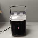EUHOMY Nugget Ice Maker Countertop with Handle, Ready in 6 Mins, 34lbs Per Day, Removable Top Cover, Auto-Cleaning, Portable Sonic Ice Maker with Basket and Scoop, for Home/Party/RV/Camping (Black)