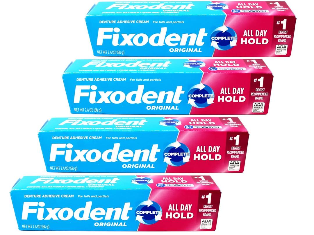 Fixodent Original Denture Adhesive Cream-2.4 oz, 4 pk