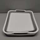 Madesmart Collapsible Dishwashing Basin with Handles, Plastic Pop-Up Dish Wash Basin for Kitchen Counters, Gray/White