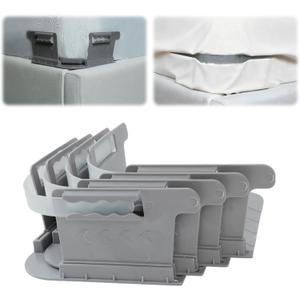 Ownkoti 4Pcs Bed Sheet Holders for Corner, Sheet Fasteners Bed Sheet Lock Non-Slip Adjustable Fit All Mattress, Gray