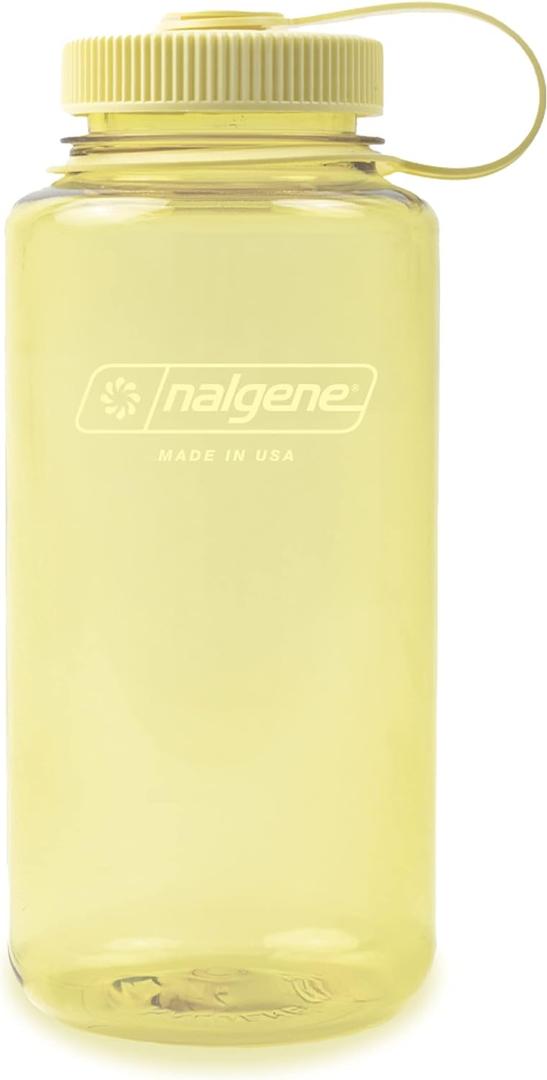 Nalgene Sustain Tritan BPA-Free Water Bottle Made with Material Derived From 50% Plastic Waste (using ISCC certified mass balance), 32 OZ, Wide Mouth (Butter)