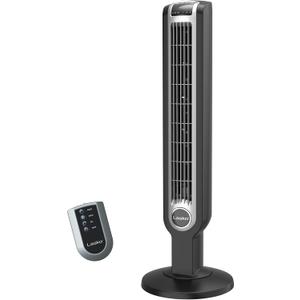 Lasko Oscillating Tower Fan with Remote Control and Timer - Quiet Standing Fan for Bedroom, Office, and Home - 3 Speeds - Powerful Cooling Air - 2511 - 36" Tall - Black