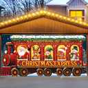 Christmas Garage Door Cover, 7x16ft Xmas Garage Door Banner, Large Christmas Door Cover Decorations for Indoor Outdoor Holiday Decoration