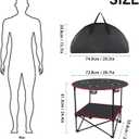 Portable Camping Table Folding Picnic Tables Lightweight Folding Table Waterproof Canvas Beach Table for Outside with 4 Cup Holders & Carry Bags for Camping, Beach, Campfires and Tailgating, 29*29*25
