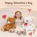 Teddy Bear Stuffed Animal, 15 inch Stuffed Teddy Bear with red Heart, White Teddy Bear Valentines Gifts for Girl, Girlfriend, Women, Boyfriend on Valentine's Day, Mother's Day