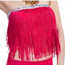 Lauthen.S 10 Yards of 6" Chainette Fringe Trim Tassel Sewing Trim for DIY Craft Latin Dress Lamp Shade Decoration (6 Inches x 10 Yards, Hot Pink)