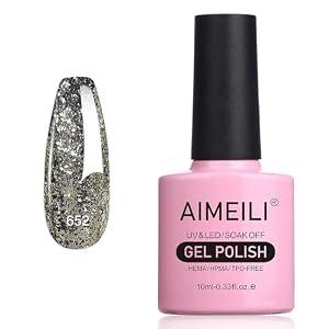 AIMEILI HEMA Free Gel Nail Polish, TPO Free, Soak Off U V Nail Art Glossy Long Lasting for Salon DIY Home - 652 10ml