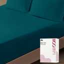 Mayfair Linen 100% Egyptian Cotton Cal King Fitted Sheet Only - Luxury 800 Thread Count California King Fitted Sheet, Soft, Cooling, Sateen Weave 16" Deep Pocket Bottom Sheets Fully Elasticized - Teal