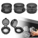 Stove Knob Safety Covers 5-Pack - Childproof & Pet Proof Locks for Gas/Electric Ovens, Heat-Resistant Clear Guards, Easy Damage-Free Install (Transparent Black)