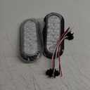 6" Oval LED Trailer Lights Kit, 2PCS Waterproof Stop/Turn/Brake Tail Lights with 10 LED Markers for Truck, RV, Boat, Trailer (white) DOT Compliant