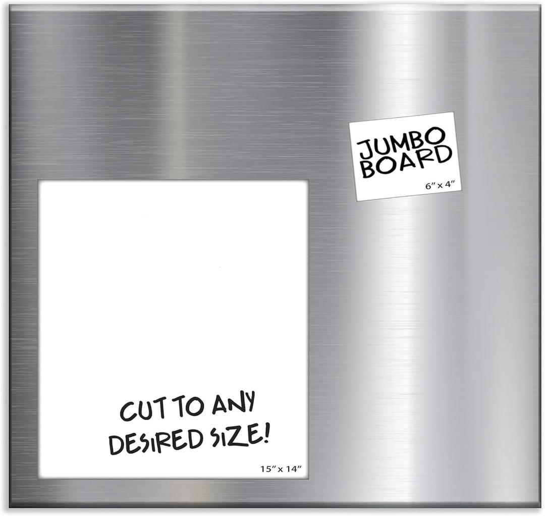Essentially Yours Magnet and Message Board Extra Large 30 x 28 x 0.7 Inch Magnet and Message Board | Mountable Steel Bulletin Board (Silver)