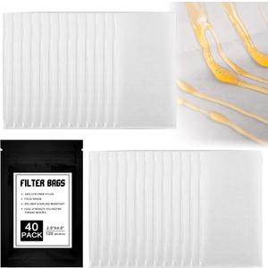 120 Micron Food Grade Nylon Tea Filter Bags 2.5"x4.5" Pressable Rosin, Filter Tea 40 Pack